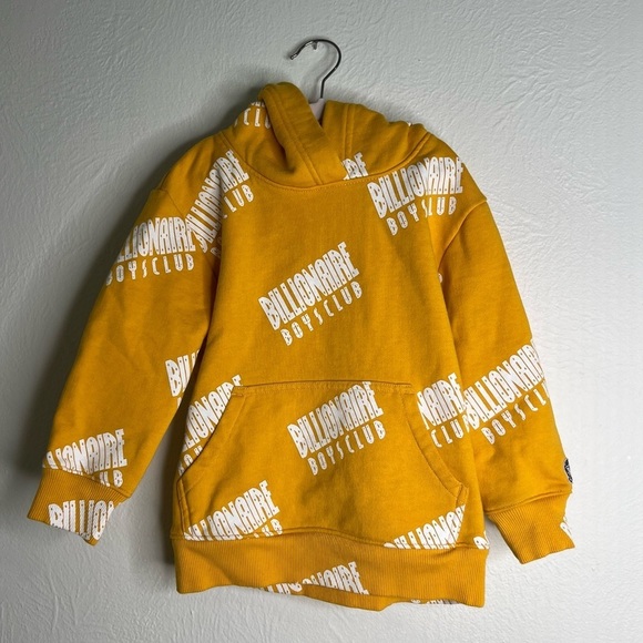 Billionaire Boys Club Mustard Yellow Pullover Hoodie Pockets Long Sleeves Sz 3T - Picture 1 of 10